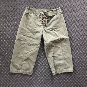 ALLISON BRITTNEY ARMY GREEN CAPRI PEDAL PUSHER PANTS SIZE 8